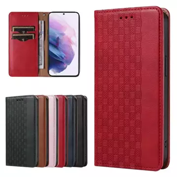 Magnet Strap Case Case pro Samsung Galaxy S22 (S22 Plus) Pouch Wallet Mini Lanyard Pendant Red