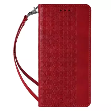 Magnet Strap Case Case pro Samsung Galaxy S22 (S22 Plus) Pouch Wallet Mini Lanyard Pendant Red