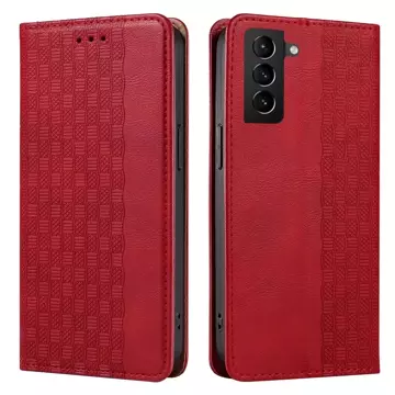 Magnet Strap Case Case pro Samsung Galaxy S22 (S22 Plus) Pouch Wallet Mini Lanyard Pendant Red