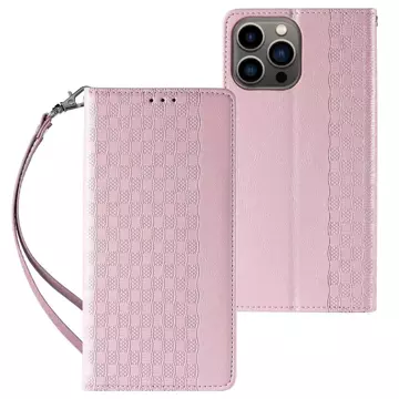 Magnet Strap Case Case pro iPhone 12 Pro Pouch Wallet Mini Lanyard Pendant Pink