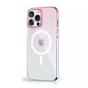 Magnetický kryt Kingxbar PQY Gradient Series pro iPhone 13 Pro Max Modrý/růžový (kompatibilní s MagSafe)