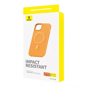 Magnetický kryt na telefon Baseus Fauxther Series pro iPhone 15 Plus (oranžový)