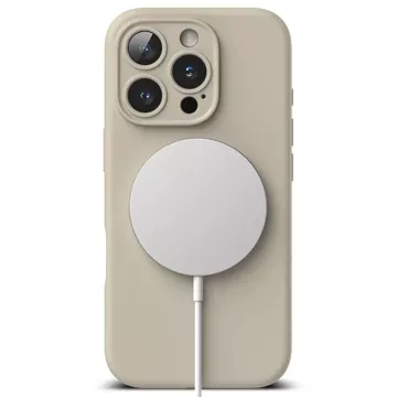 Magnetický silikonový obal Ringke MagSafe pro iPhone 16 Pro Beige