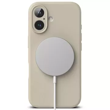 Magnetický silikonový obal Ringke MagSafe pro kryt pouzdra iPhone 16 Béžový