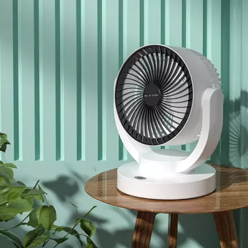 Malý ventilátor Mini stolní ventilátor Přenosný bezdrátový tichý bílý