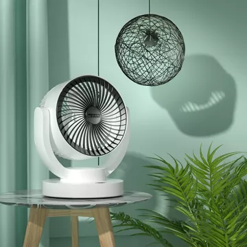 Malý ventilátor Mini stolní ventilátor Přenosný bezdrátový tichý bílý