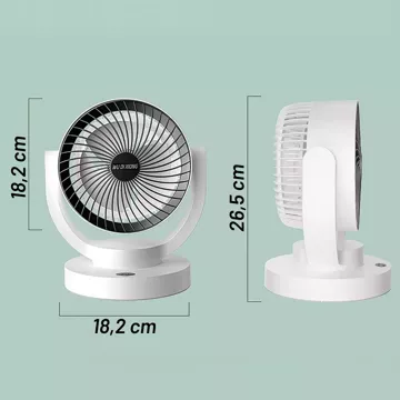 Malý ventilátor Mini stolní ventilátor Přenosný bezdrátový tichý bílý