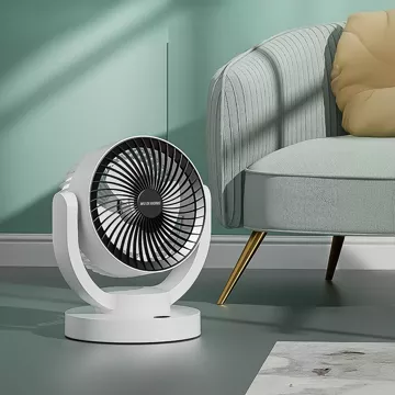 Malý ventilátor Mini stolní ventilátor Přenosný bezdrátový tichý bílý