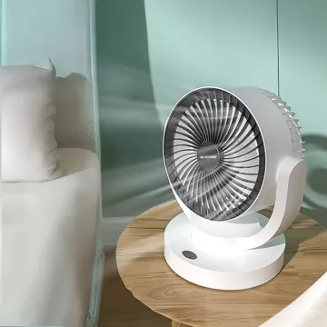 Malý ventilátor Mini stolní ventilátor Přenosný bezdrátový tichý bílý