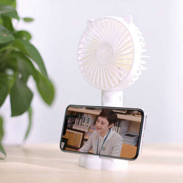 Malý ventilátor Mini stolní ventilátor Přenosný ruční bezdrátový tichý 3W USB bílý