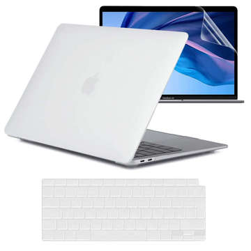 Matné pevné pouzdro Alogy pro Apple MacBook Air 13 M1 2021 White Screen Protector Keyboard Overlay