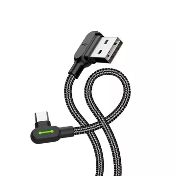 Mcdodo CA-5280 LED úhlový kabel USB na USB-C, 0,5 m (černý)