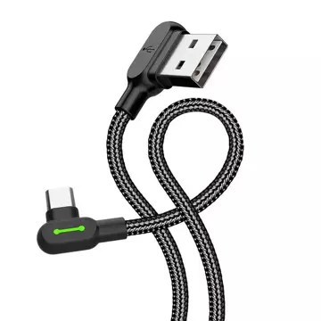 Mcdodo CA-5280 LED úhlový kabel USB na USB-C, 3 m (černý)