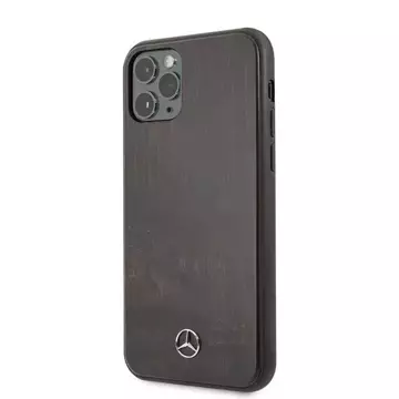 Mercedes MEHCN58VWOBR pevný obal na iPhone 11 Pro brązowy/hnědý Wood Line Rosewood