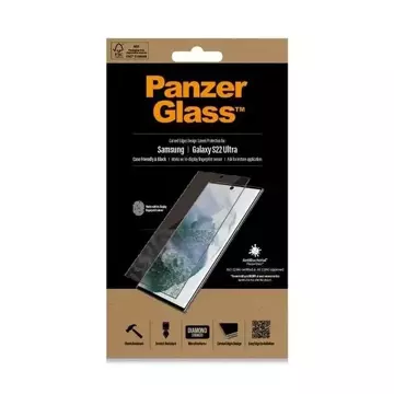 Mikrofrakční sklo PanzerGlass E2E pro Samsung S22 Ultra G908 Case Friendly AntiBacterial black/black 7295