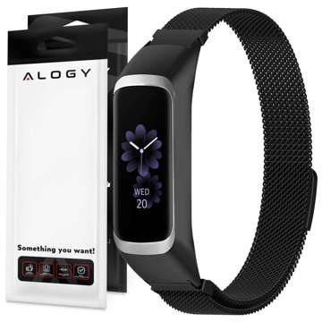 Milánský náramek Alogy pásek z nerezové oceli pro Samsung Galaxy Fit 2 SM-R220 Black