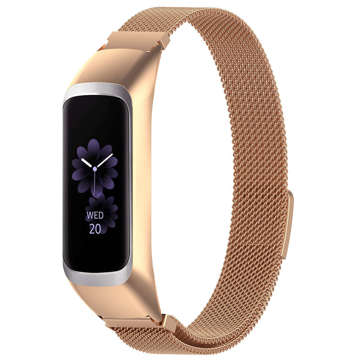 Milánský náramek Alogy pásek z nerezové oceli pro Samsung Galaxy Fit 2 SM-R220 Gold