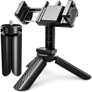 Mini držák stativu pro telefon Stojan na fotoaparát Stojan na fotoaparát Nastavitelný otočný 360° selfie stativ pro fotografie Alogy Black