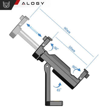 Mini držák stativu pro telefon Stojan na fotoaparát Stojan na fotoaparát Nastavitelný otočný 360° selfie stativ pro fotografie Alogy Black