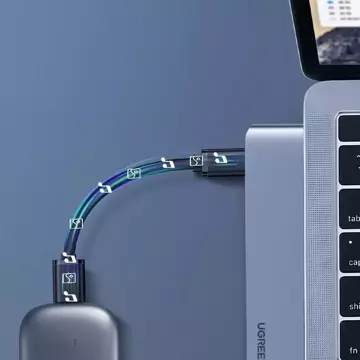 Multifunkční HUB UGREEN 2x USB Type C na USB Type C PD (Thunderbolt 3, 100 W, 4K@60 Hz, 10 Gbps) / HDMI 4K@30 Hz / 3x USB 3.0 pro MacBook Pro / Air šedá (60559)