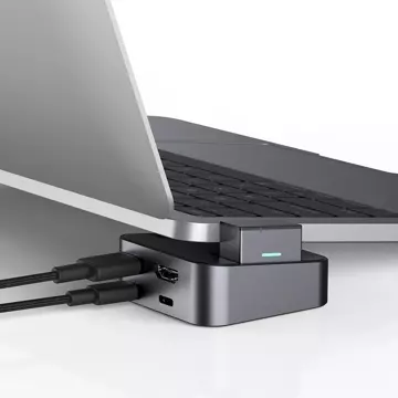 Multifunkční stojan Joyroom HUB USB Type C - USB 3.0 / RJ45 / HDMI / USB Type C / Thunderbolt pro MacBook Pro Grey (S-H121 Grey)