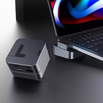 Multifunkční stojan Joyroom HUB USB Type C - USB 3.0 / RJ45 / HDMI / USB Type C / Thunderbolt pro MacBook Pro Grey (S-H121 Grey)