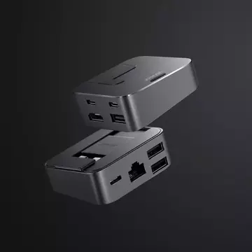 Multifunkční stojan Joyroom HUB USB Type C - USB 3.0 / RJ45 / HDMI / USB Type C / Thunderbolt pro MacBook Pro Grey (S-H121 Grey)