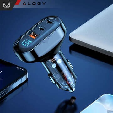 Nabíječka do auta 2x USB-C C PD 36W USB QC 3.0 LED rychlá pro telefon, výkonný 72W Alogy černá