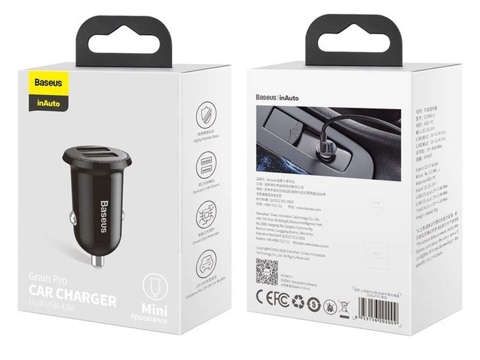 Nabíječka do auta Baseus Grain Pro 2x USB 4,8A černá