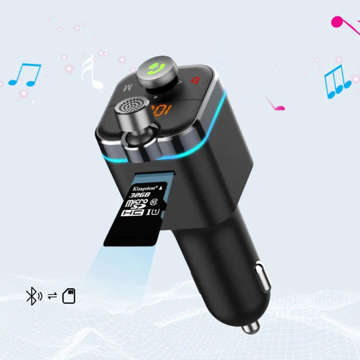 Nabíječka do auta handsfree sada Alogy FM Transmitter Bluetooth 5.0 USB flash disk QC 3.0 USB-C PD 18W