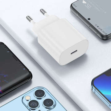 Nástěnná nabíječka 3,6A 25W rychlé napájení PD USB-C Type-C Single White