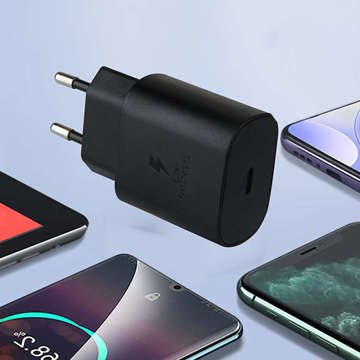 Nástěnná nabíječka 3,6A 25W rychlé napájení PD USB-C Type-C, jeden černý kabel USB-C