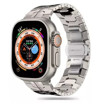 Nerezový náramek pro Apple Watch 4 / 5 / 6 / 7 / 8 / 9 / SE / Ultra 1 / 2 (42 / 44 / 45 / 49 mm) Stříbrný