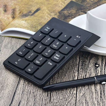 Numerická klávesnice Bezdrátová USB pro notebook, tablet PC Mini Wireless KeyPad černá