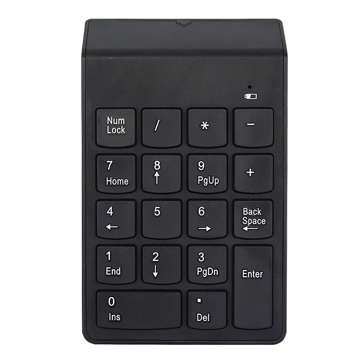 Numerická klávesnice Bezdrátová USB pro notebook, tablet PC Mini Wireless KeyPad černá