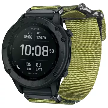 Nylonový pásek pro Garmin Fenix ​​​​5x 6x 7x Pro 26mm Nylon Band Sport Military green