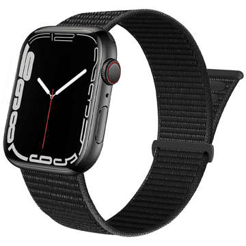 Nylonový řemínek Alogy se suchým zipem pro Apple Watch 1/2/3/4/5/6/7/8/SE (38/40/41 mm) černý