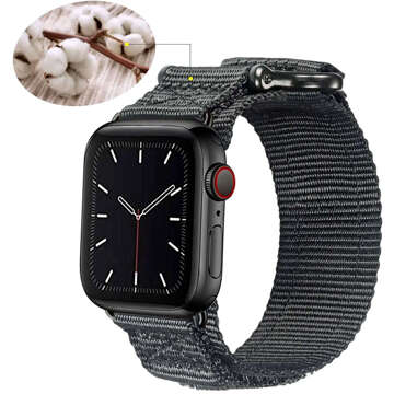 Nylonový řemínek pro Apple Watch 2/3/4/5/6/7/8/9/SE/Ultra 42/44/45/49 mm Nylon Band Sport Black