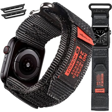 Nylonový řemínek pro Apple Watch 2/3/4/5/6/7/8/9/SE/Ultra 42/44/45/49 mm Nylon Band Sport Black