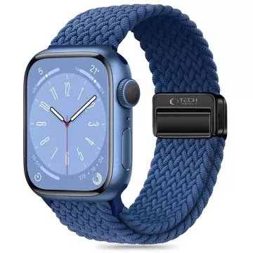 Nylonový řemínek pro Apple Watch 4 / 5 / 6 / 7 / 8 / 9 / SE / ULTRA 1 / 2 (42 / 44 / 45 / 49 mm) NylonMag Montego Blue