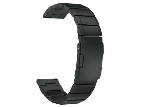 Ocel Jednoduchý náramek Alogický řemínek z nerezové oceli pro 20mm chytré hodinky Black