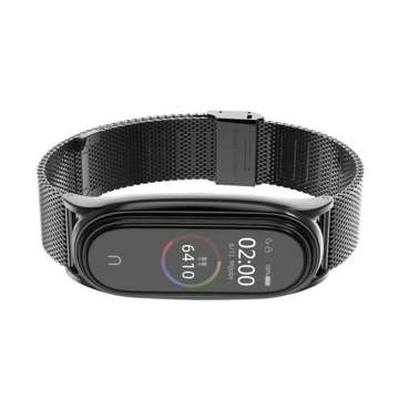 Ocelový náramek Milaneseband pro Xiaomi Mi Smart Band 7 Black