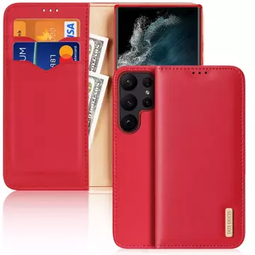 Ochranné pouzdro Dux Ducis Hivo pro Samsung Galaxy S23 Ultra Flip Wallet Standing RFID Blocking Red