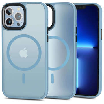 Ochranné pouzdro MagMat na telefon MagSafe pro Apple iPhone 13 Pro Max Matte Sierra Blue Glass Wireless Charger Glass