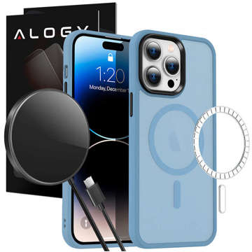 Ochranné pouzdro MagMat na telefon MagSafe pro Apple iPhone 13 Pro Max Matte Sierra Blue Glass Wireless Charger Glass