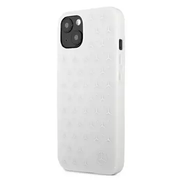 Ochranné pouzdro Mercedes MEHCP13MESPWH pro Apple iPhone 13 6,1" bílé/bílé pevné pouzdro Silver Stars Pattern