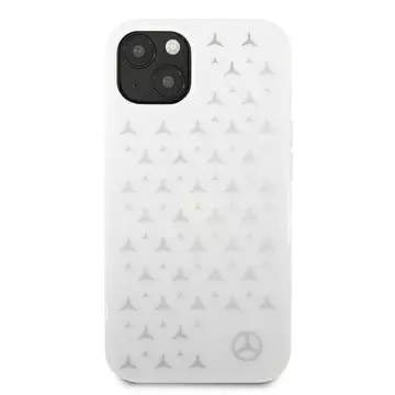 Ochranné pouzdro Mercedes MEHCP13MESPWH pro Apple iPhone 13 6,1" bílé/bílé pevné pouzdro Silver Stars Pattern