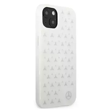 Ochranné pouzdro Mercedes MEHCP13MESPWH pro Apple iPhone 13 6,1" bílé/bílé pevné pouzdro Silver Stars Pattern