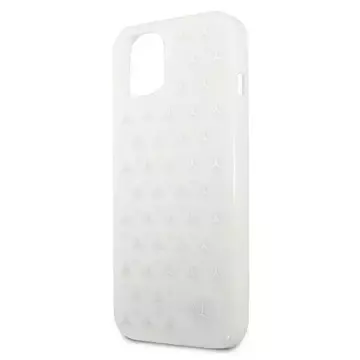 Ochranné pouzdro Mercedes MEHCP13MESPWH pro Apple iPhone 13 6,1" bílé/bílé pevné pouzdro Silver Stars Pattern