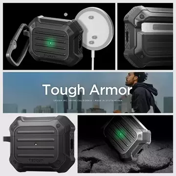 Ochranné pouzdro Spigen Tough Armor MAG pro Apple AirPods Pro 1/2 Magsafe black/black ACS05480